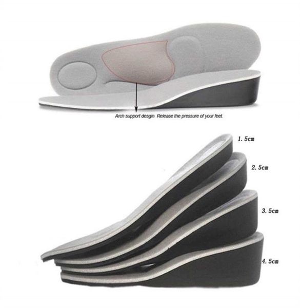 

1212 breathable pu height increase insole invisible increased heel lifting inserts shoe lifts shoe pads elevator insoles for men w1424515, White;pink