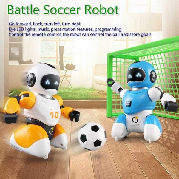 

RC Robot Smart Football Battle Remote Control Parent Child Electric Sing and dance Toys Educational For Boys Kids Christmas Gift, Blue and orange double version