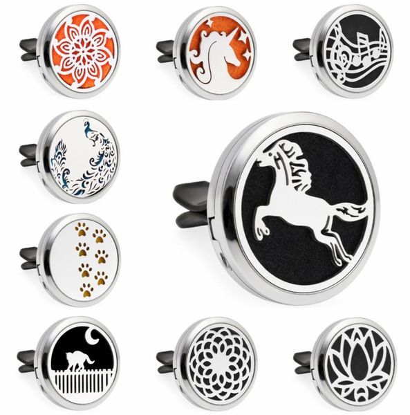 

jumping horse unicorn paw clouds 30mm magnetic essential oil aromatherapy car diffuser locket perfume locket vent clip random 10pc1446303, Silver