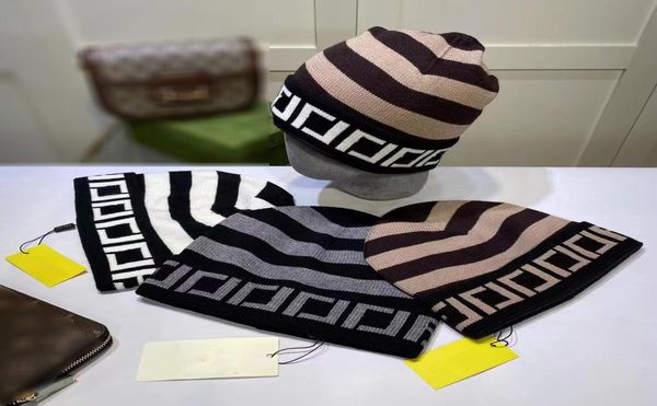 

designer knitted hat beanies skull cap winter warm letter for man woman hats option outdoor casual caps 4colors2973523, Blue;gray