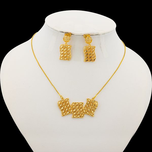 

wedding jewelry sets gold color jewelry sets cute necklace earrings flower leaf star pendant exquisite link chain ear stud romantic lover gi, Slivery;golden