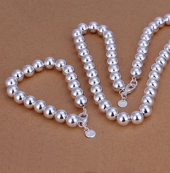 

high grade 925 sterling silver 03910m prayer beads bracelet necklace hollow men jewelry set dfmss151 brand new factory dire7711802