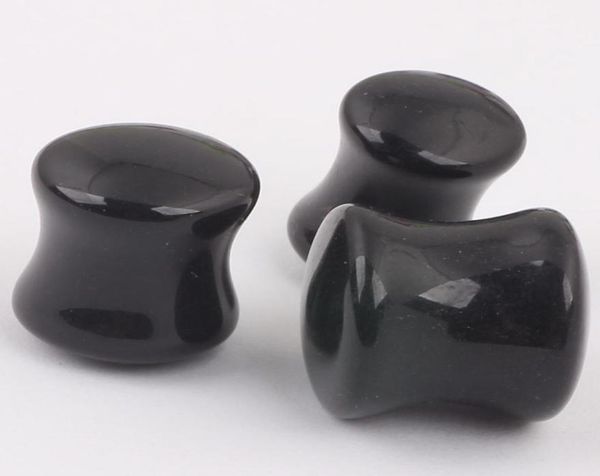 

piercing jewelry f48 mix 7 size 100pcs acrylic black ear plug flesh tunnel2057244, Silver