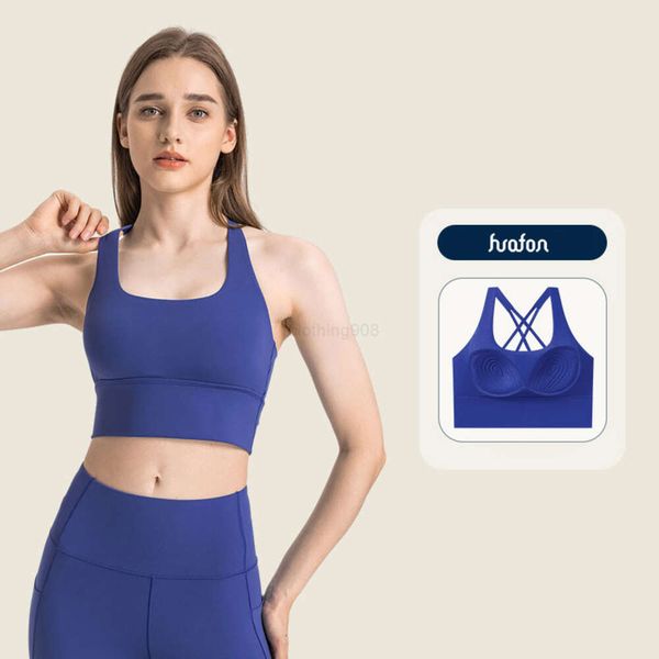 

tank u neckline l-394 yoga bra shockproof running sports bras nude feeling underwears fitness x-strap vest brassiere, Gray