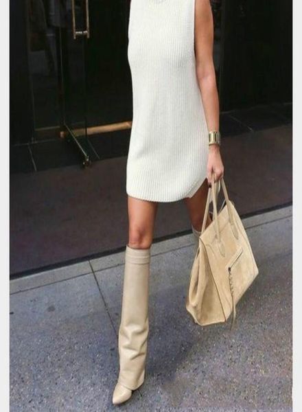 

selling belt buckle wedge boots women pointed toe lock fold knee high boots height increasing boots size 35425568127, Black