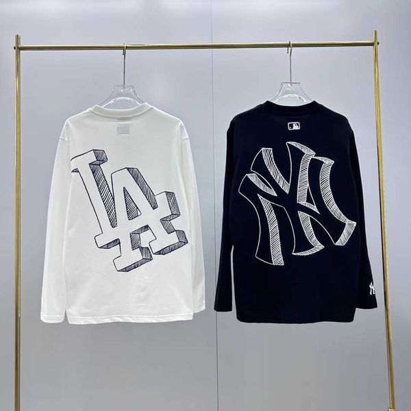 

2023 summer ml new back sketch print couple style long sleeve 080507, Black