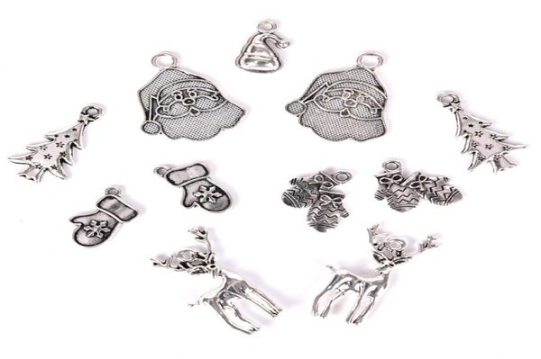 

54pcs vintage metal christmas charm for bracelets necklace diy metal jewelry making293m4666371, Bronze;silver