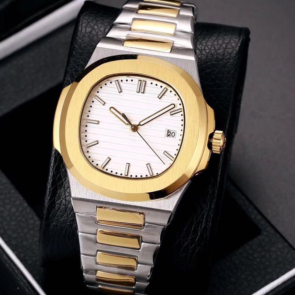 

19 colors mens watch automatic self wind glide sooth second hand sapphire glass silver and gold wristwatch241e, Slivery;brown