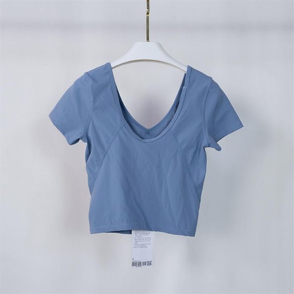 

ll-803 women yoga outfits t-shirts summer girls shirts sport short sleeve ladies sportswear gym exercise running fitness wear243c