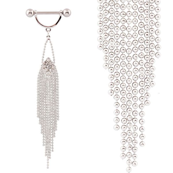 

labret lip piercing jewelry nipple rings dangle claw chain tassel nickelwoman body piercing jewelry wholesale lot 14g 316l steel bar taiers, Black