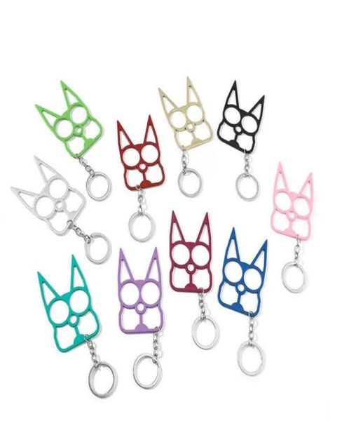 

creative portable self defense cat keychain cartoon cats finger tiger set two buckle selfdefense broken windows machine buckle pe5730630, Silver