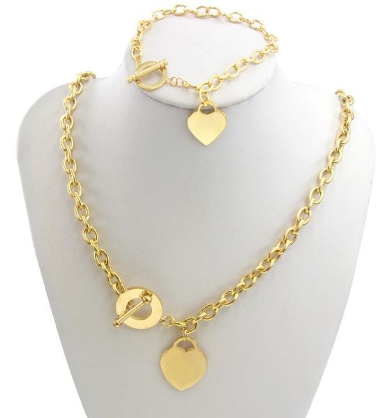 

designer bracelets chain gold silver design necklace ror men women set wedding statement jewelry heart pendant necklaces bracelet 8208456, Black