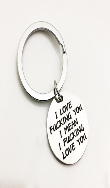 

circle i iove fucking i mean i fucking love you personality keychain creative special new trends pretty7464273, Slivery;golden