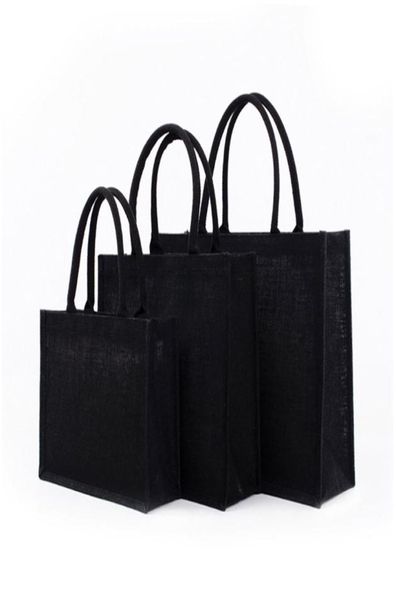

jute tote bags burlap bag with soft handle for women shopping handbag bridesmaid christmas thanksgiving gift organizer 2206119141088