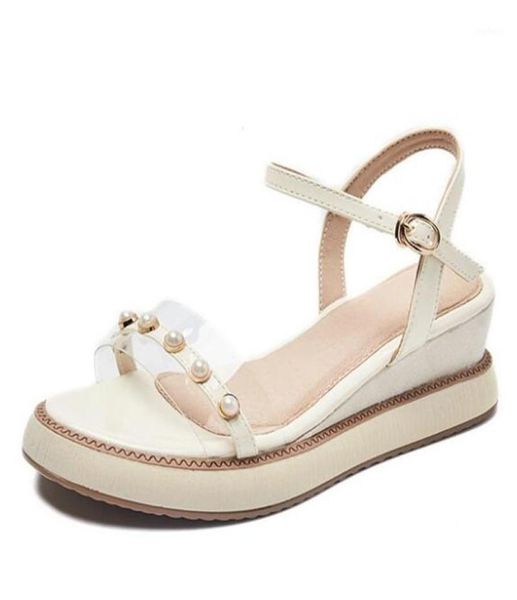 

2020 new round head platform sandals summer fashion high heel sandals beautiful popular comfort wedge women13007131, Black