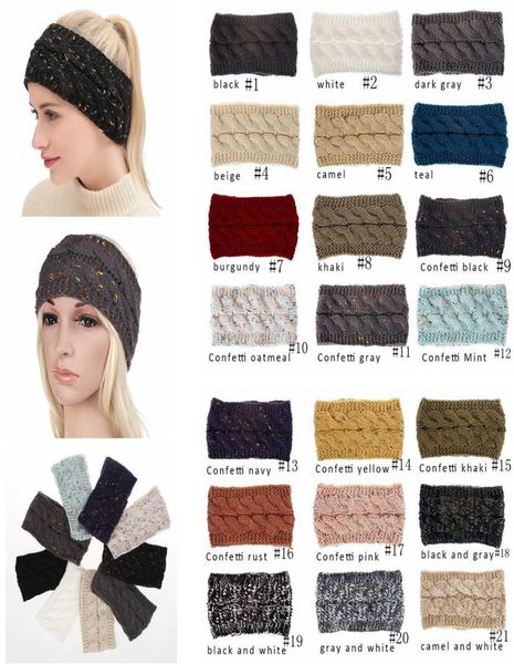 

hairband colorful knitted crochet headband winter ear warmer elastic hair band wide hair accessories5528480, Silver