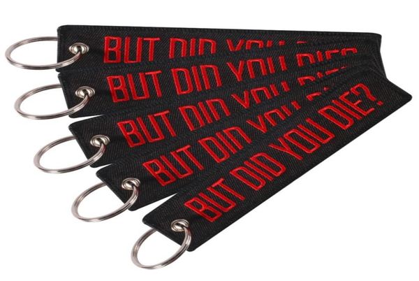 

keychain embroidery black with red letter funny word key chain holder for cars and motorcycles key fob keychains jewelry4428407, Silver