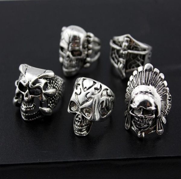 

whole mixed lots 36pcs skull men039s punk style metal alloy jewelry rings large sizes brand new9976166, Silver