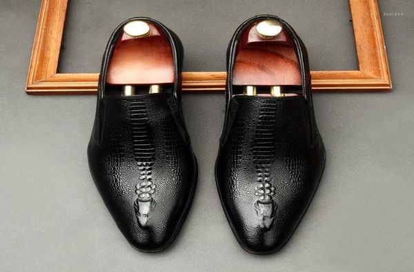 

dress shoes handmade mens wedding oxford black khaki genuine leather brogue men039s slip on business formal for men15880273