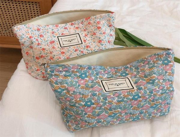 

floral makeup bag for women large cotton fabric cosmetic bag travel makeup beauty case necesserie storage organizer pouch clutch 22039001