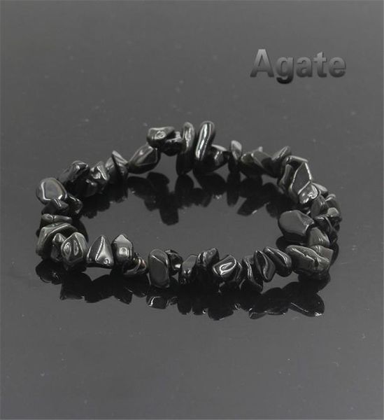 

7 chakra bracelets healing crystal natural stone beads chips single strand womenbracelets lazuli anklet bracelets jewelry5078358, Black