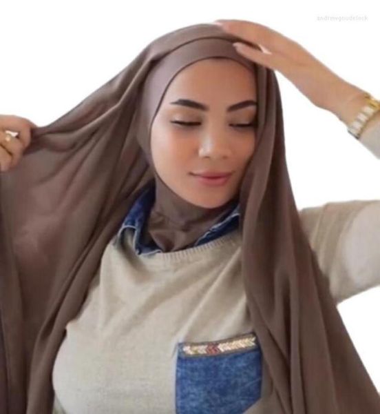 

scarves instant hijab chiffon shawl with bonnet under scarf full cover muslim women caps ladies8485835, Blue;gray