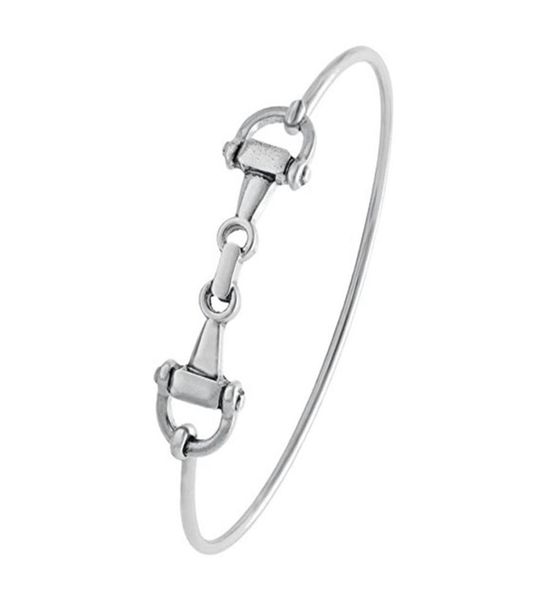 

whole european fashion horse snaffle bit easy hook clasp charm bracelet bangle promotional gifts218w4223212, Black