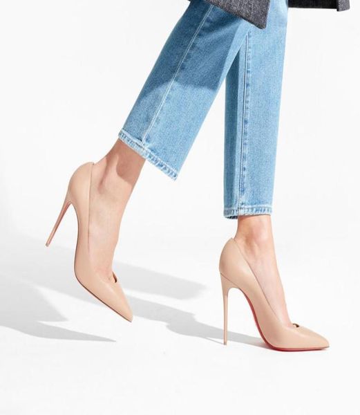 

woman high heels black nude genuine leather pointed toe pumps elegant lady wedding dress party pumps classic style with boxe7932244