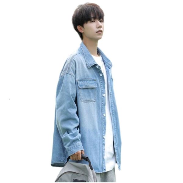 

designer carharts men's fashion new hong kong feng washing trend denim shirt coat loose and comfortable classic men and women's we, Black;brown