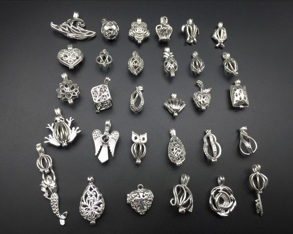 

a random 20pcs mix the essential oil diffuser provides goldplated pearl cage pendants plus your own pearls make it more attrac6999718, Silver