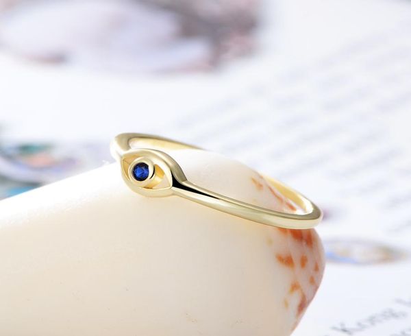 

sapphire blue cz evil eyes ring 14k gold plated in solid 925 sterling silver women039s engagement wedding jewelry for gift1193556