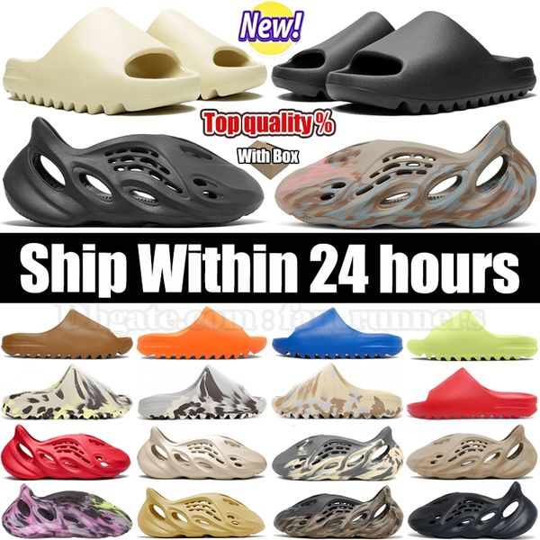 

designer slippers foam runner slides slider sandals slide men women vermillion mineral blue onyx pure bone ochre slate marine clog sandal ru, Black