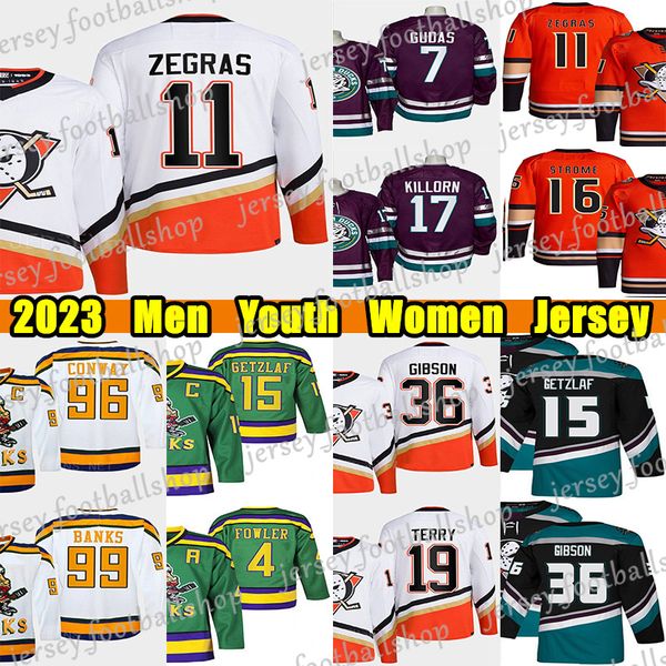

#11 trevor zegras reverse retro hockey jersey #19 troy terry mighty ryan getzlaf gage alexander john gibson paul kariya alex killorn radko g, Black;red