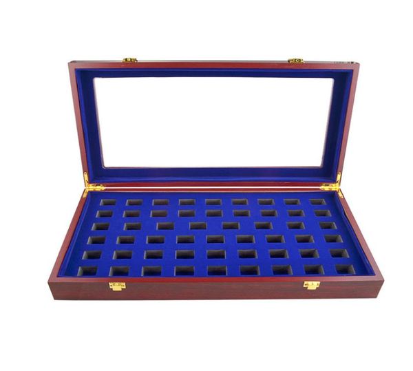 

championship big heavy ring display case wooden jewelry box blue velvet lining 5360 holes 42 225 75cm3924297, Black;white