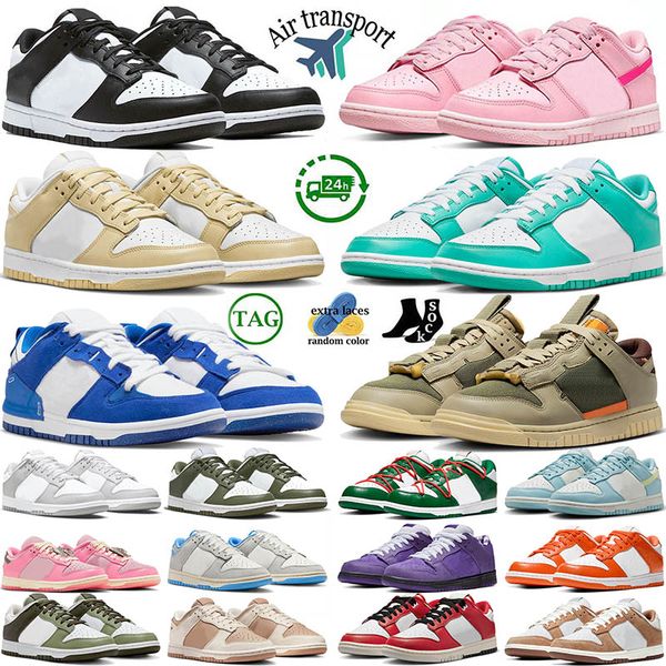 

authentic 2023 dunke low running shoes panda pink clear jade hyper royal olive mens women cacao wow team gold sports trainers sneakers 36-48