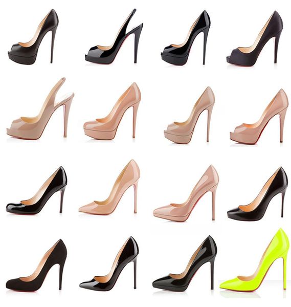 

luxury designer high heels women fashion bottoms platform wedges sandals pump dress shoes black nude pointed toe patent leather5314930