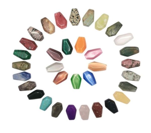 

natural crystal stone ornaments luck coffin shape reiki healing chakra quartz mineral tumbled gemstones hand piece home decoration3900253, Black
