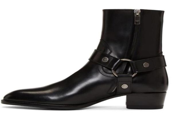 

man black genuine leather wyatt harness boots 40 harness ankle suede belted leather classic calf leather slp kw boots sho340x650352137373