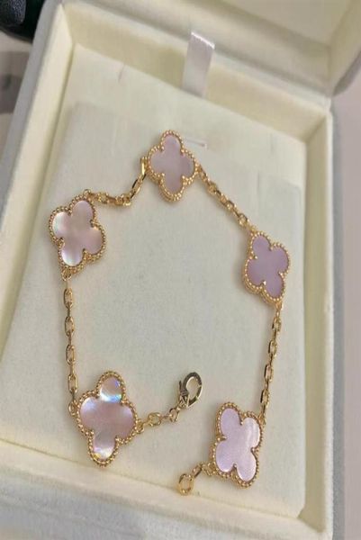 

luxury clover designer bracelet pearl 18k gold brand love bangle charm bracelets shining crystal diamond a party jewelry255k7880381, Golden;silver