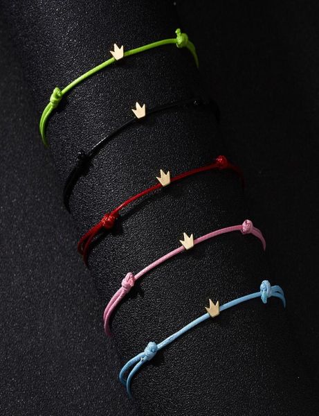 

pentagram crown leather rope bracelets for lovers handmade rope chain bracelets simple cute couple bracelet gifts for women7089270, Golden;silver