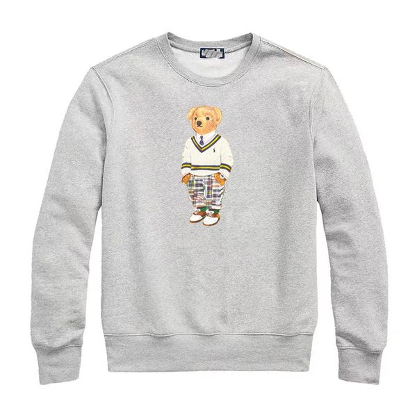 

new style man printing bear man loose round neck plush long-sleeved pullover bear polos shirt t-shirt cartoon bear, White;black