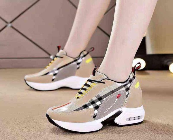 

women sneakers 2020 summer autumn high heels ladies casual shoes women wedges platform shoes female thick bottom trainers g2206108666000, Black
