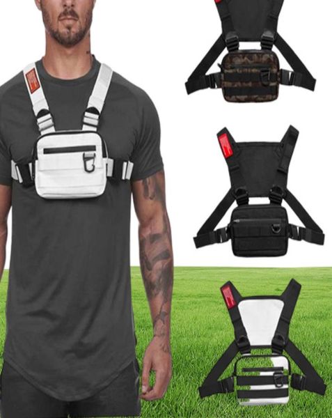 

tactical vest chest rig bag packs harness holster radio walkie talkie pouch sport outdoor reflective strip external hook strap str5610704