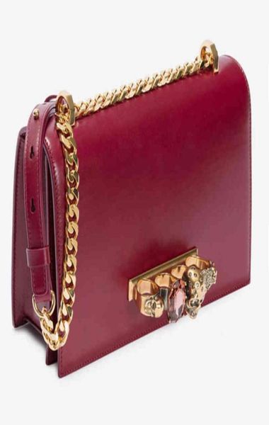 

crystal diamond drilled cranial head ring handbag europe and america genuine leather chain shoulder messenger bag85663515971150