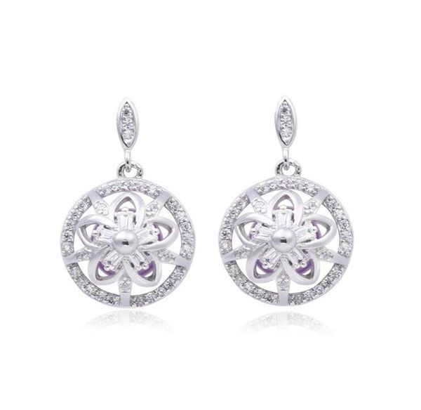 

cage earring settings for round pearl zircon 925 silver diy gift wedding bridal 5 pairs3489406, Slivery;crystal