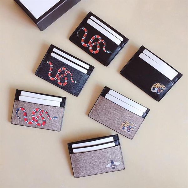 

luxurys designers credit card holder for men and women fashion snake tiger mini wallets small coin purses money cardh255p, Brown;gray