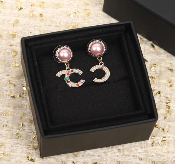 

2023 luxury quality stud earring with nature shell beads in 18k gold plated have box stamp drop design ps7966a1155339, Golden