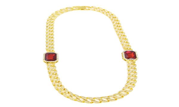 

wholemen039s hip hop with 2 ruby diamond alloy necklace 019411954, Black