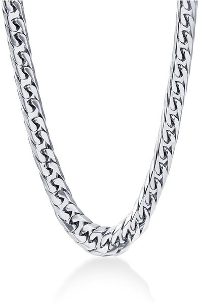 

8mm wide men039s necklace 24inch stianless steel silver plated men chain necklacefashion jewelry2375414
