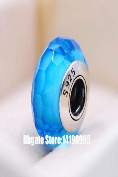

2pcs 925 sterling silver aqua fascinating faceted murano glass beads fit p jewelry charm bracelets & necklace4371031, Crystal